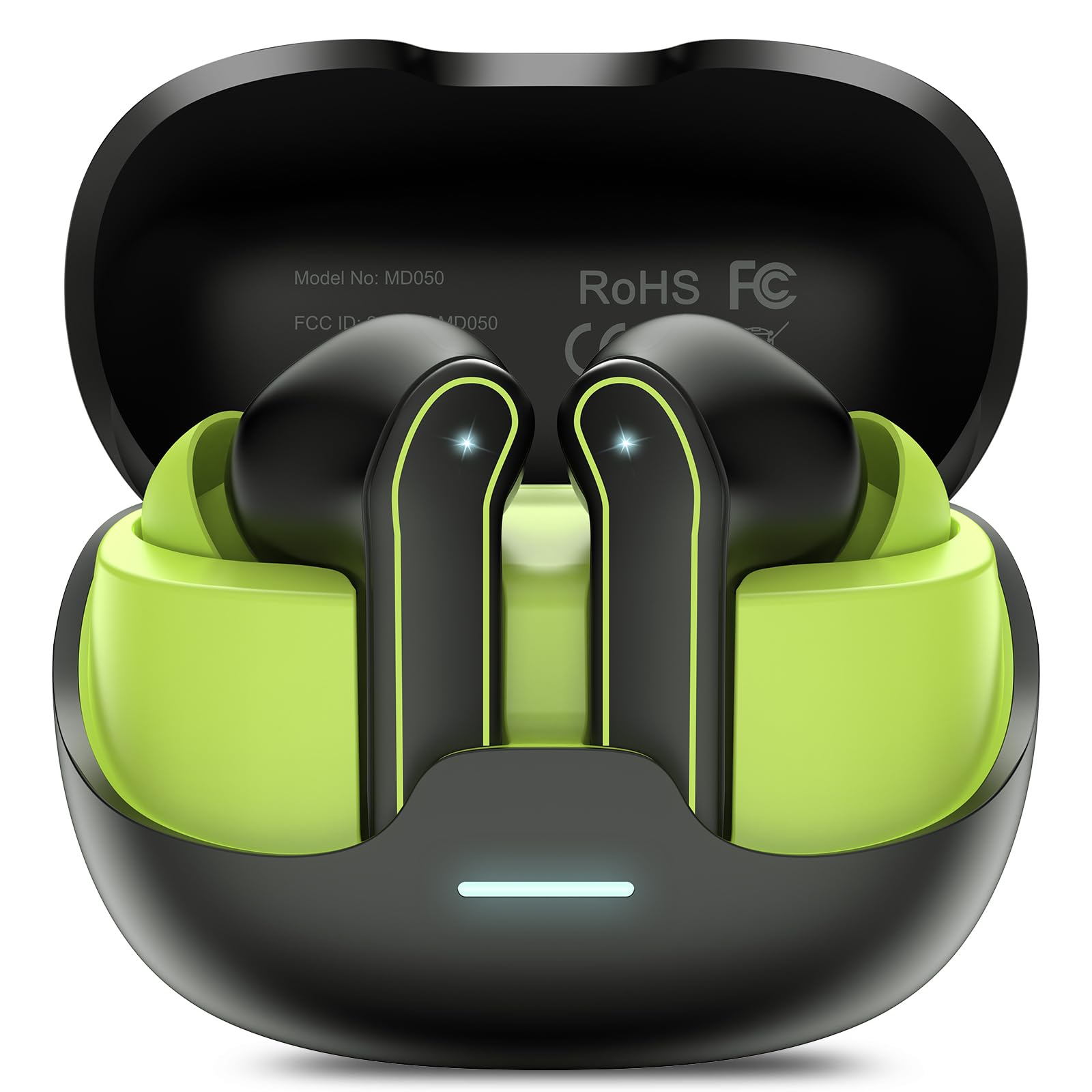 Wireless Earbuds Bluetooth 5.3 Headphones HiFi Stereo Wireless Earphones with ENC Noise Cancelling Mic IP7 Waterproof Mini Bluetooth Earbuds 48H Touch Control Ear buds for Android/iOS Black