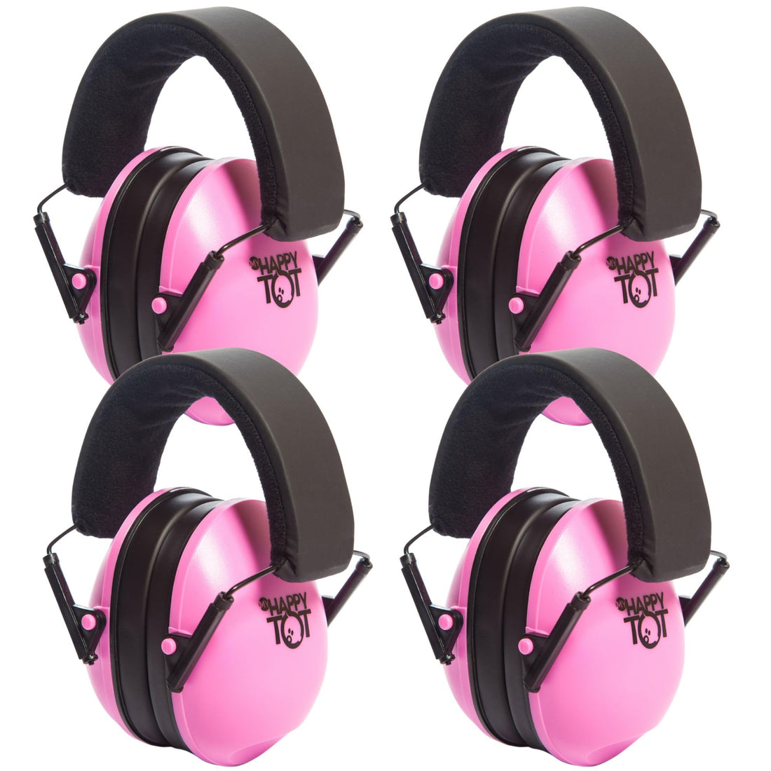 My Happy Tot Noise Cancelling Headphones for Kids Adjustable Baby Ear Protection Earmuffs with Ergonomic Design (4PK Pink)