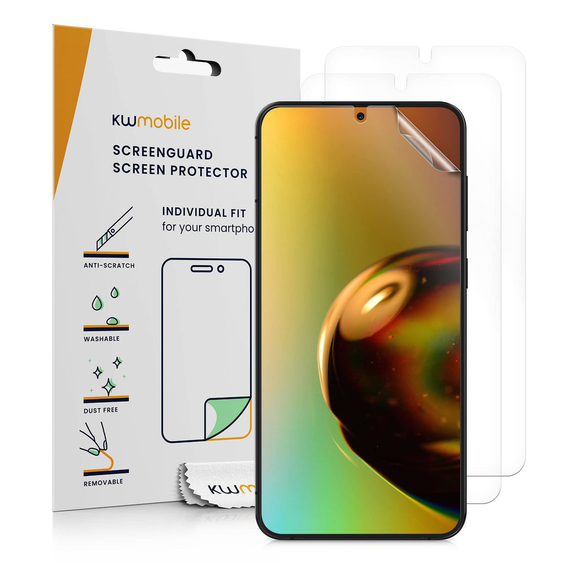 kwmobile Screen Protectors Compatible with Samsung Galaxy S23 Plus Screen Protector - 3X Ultra-Clear Transparent Phone Films