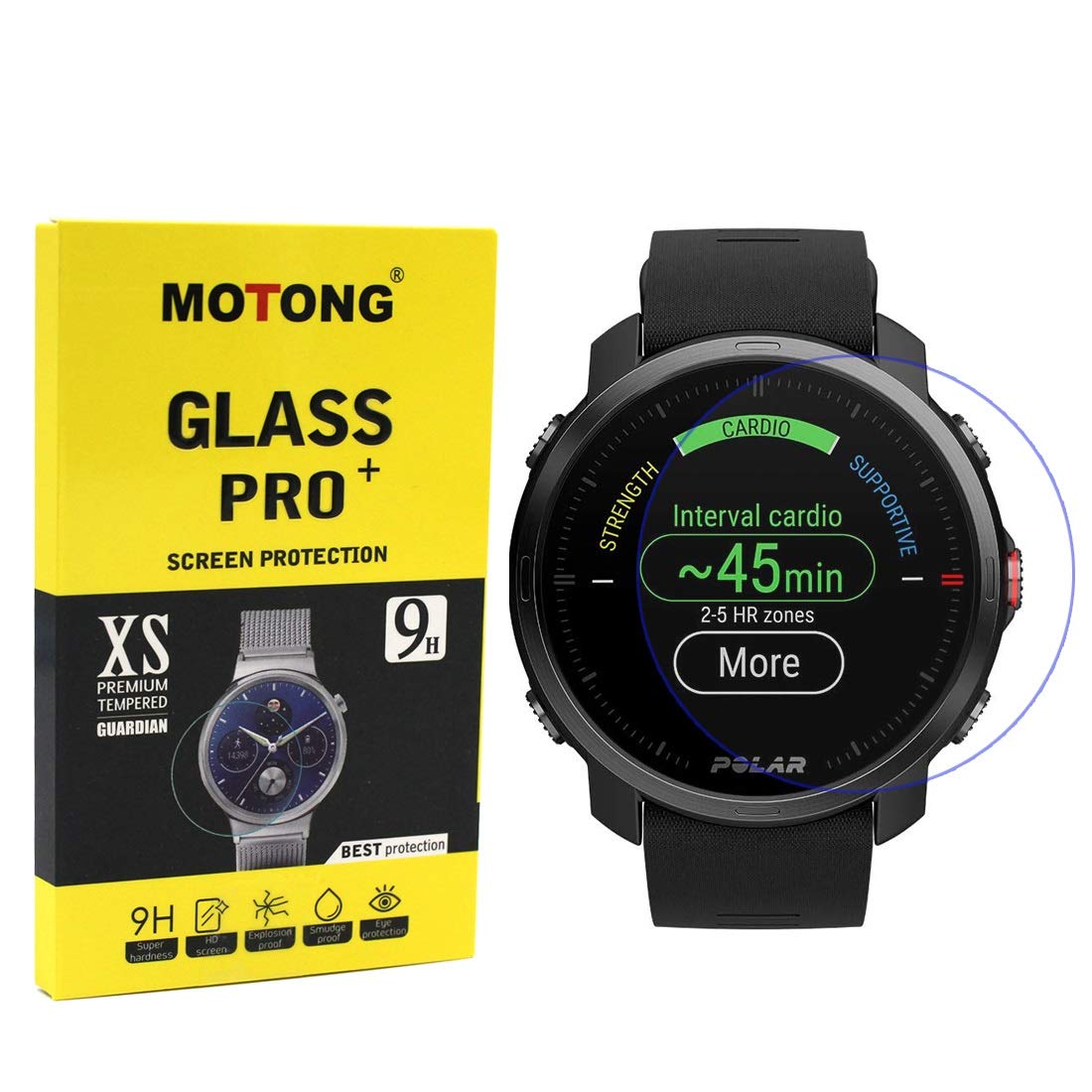 MOTONG For POLAR Grit X Screen Protector - Tempered Glass Screen Protectors For POLAR Grit X Watch9 H Hardness0.3mm ThicknessMade From Real Glass