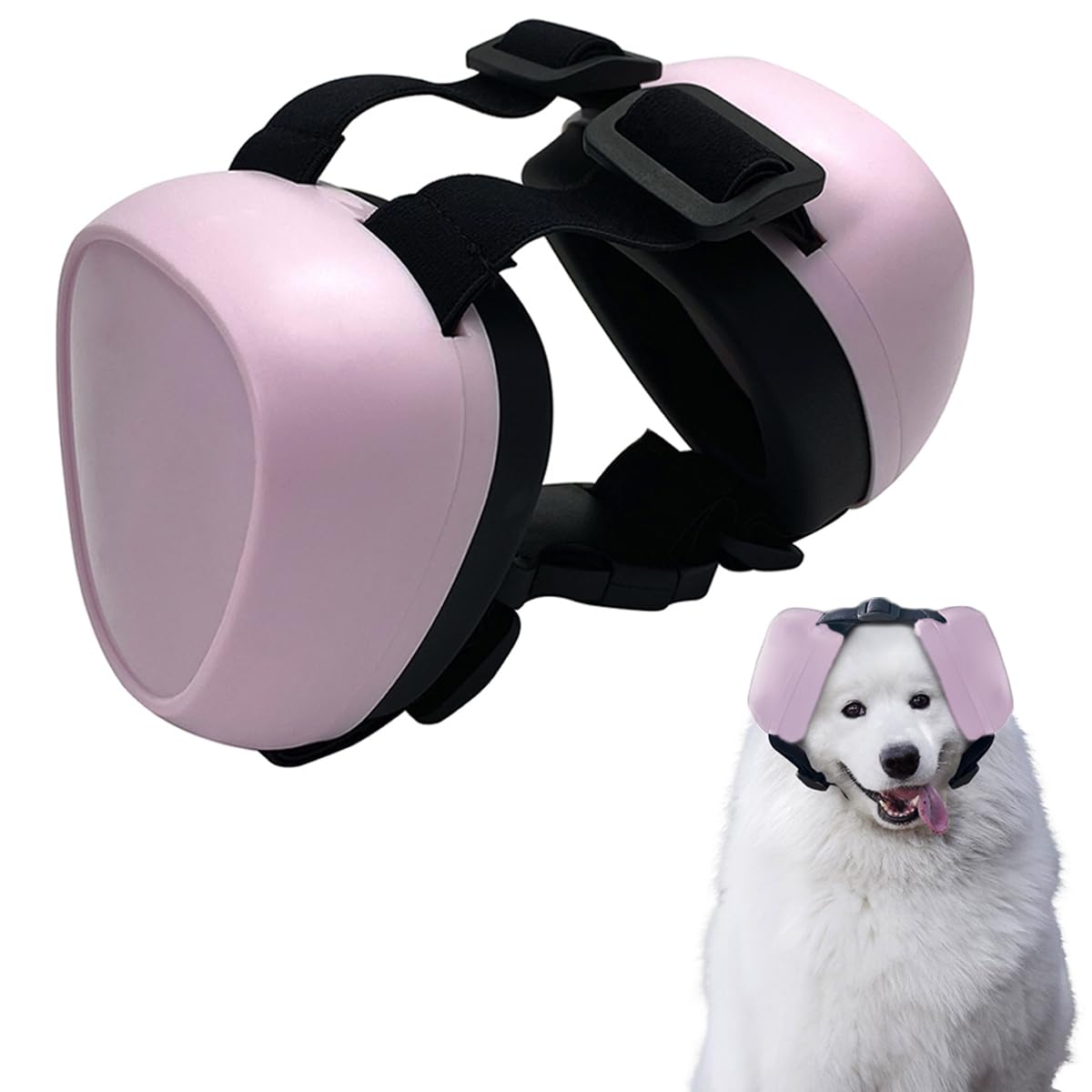 AFWUDI Dog Noise Cancelling Headphones 29dB NRR Dog Ear Muffs for Hearing Protection (Pink Large)
