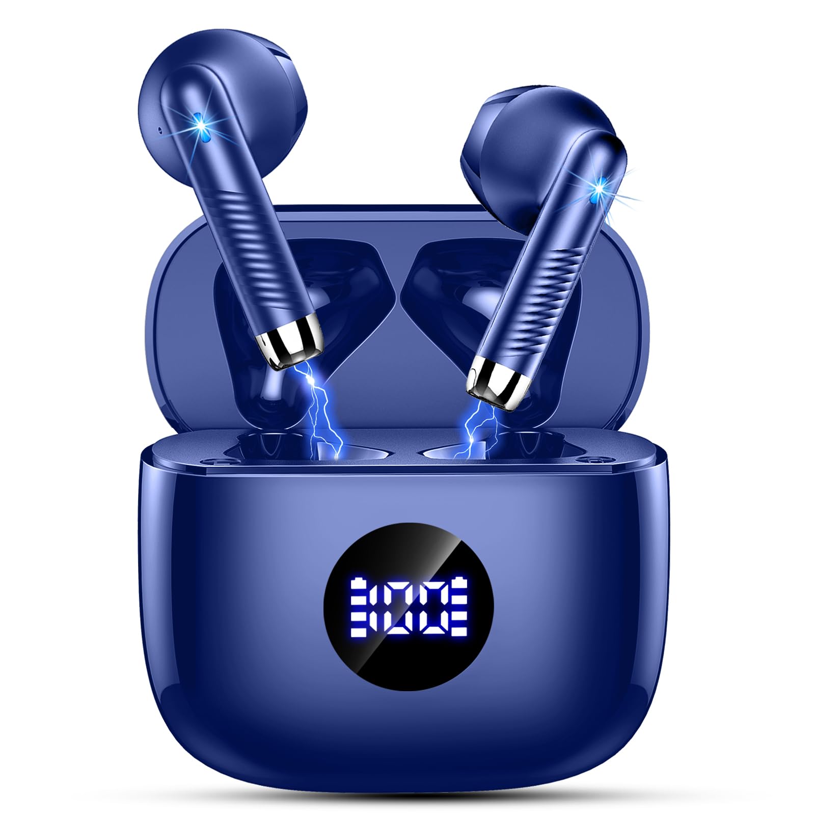 Wireless Earbuds Bluetooth 5.4 Headphones Noise Cancelling Bluetooth Earbuds with Dynamic Drivers Stereo Earphones Wireless Bluetooth 40H Playtime and LED Power Display In Ear Buds for Android iOS