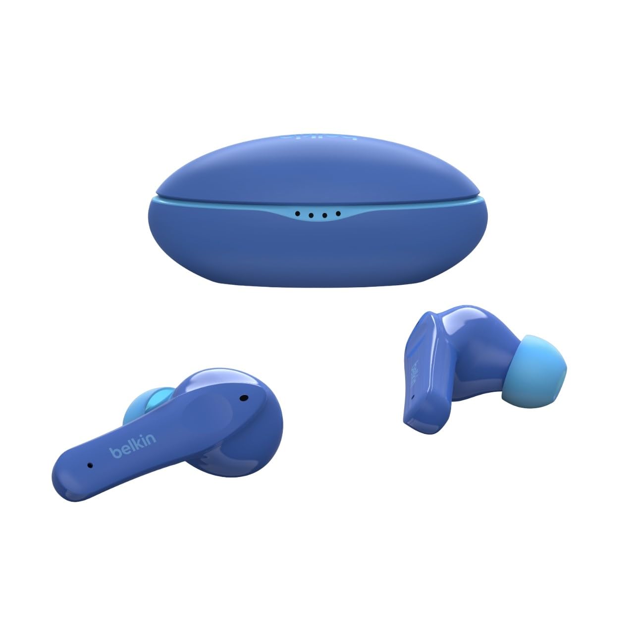 Belkin Soundform Nano - Bluetooth Earbuds for Kids with Built-in Microphone 24H Battery Life 85dB Safe Volume Limit - Kids Bluetooth Earbuds for iPhone iPad Galaxy & More - Blue