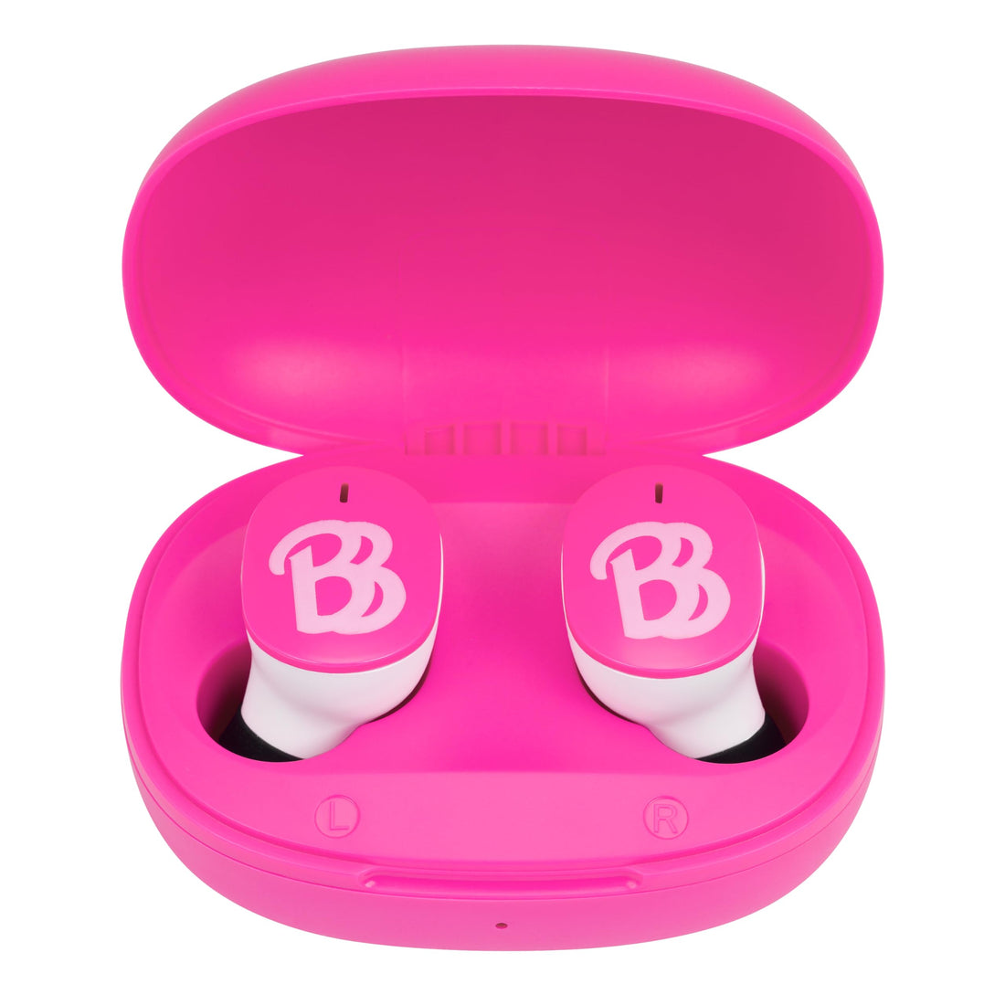 eKids Barbie Wireless Earbuds with Microphone Bluetooth Earbuds with Charging Case for Ear Buds Designed for School Home or Travel