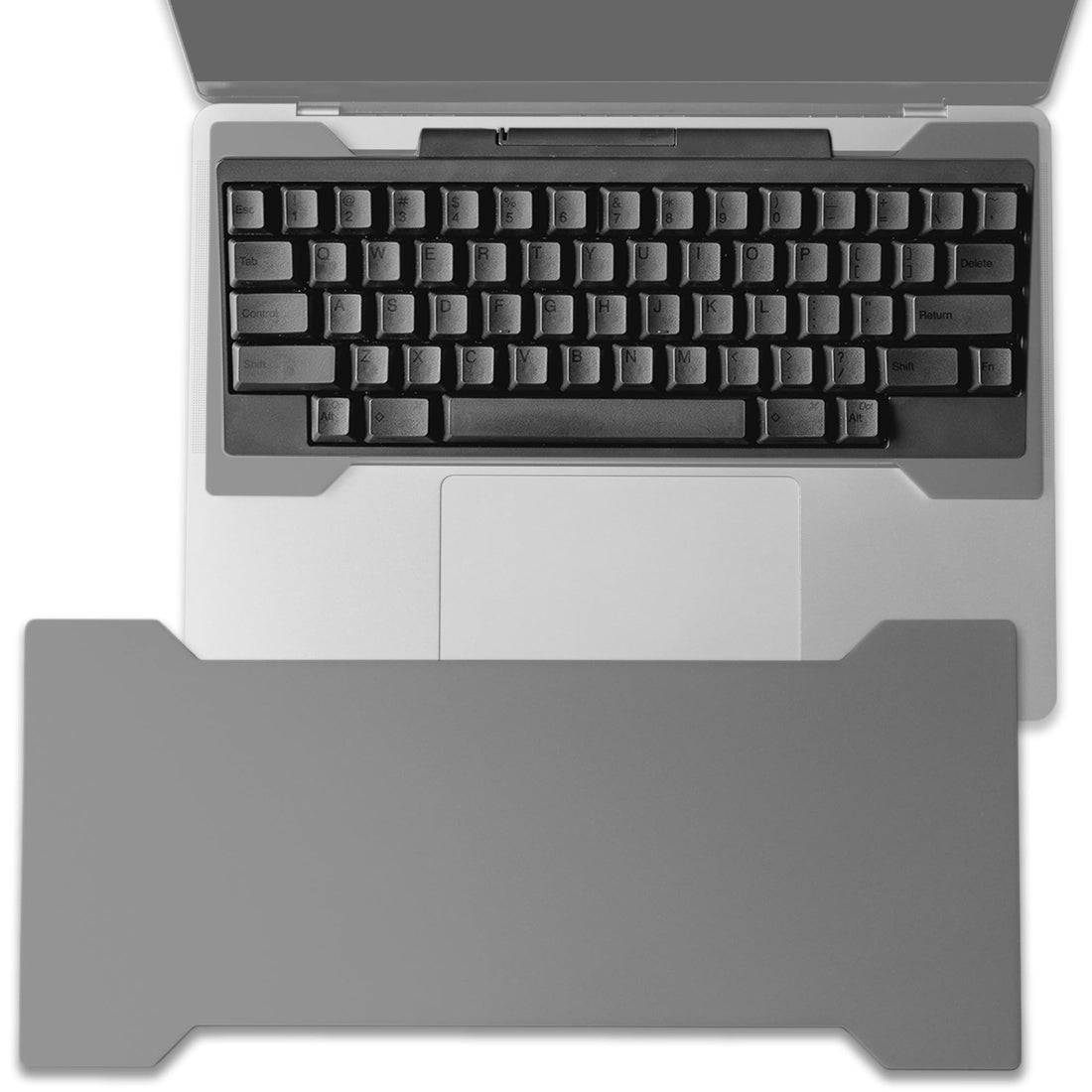 Aluminum Laptop Keyboard Bridge for Mechanical Keyboard - Made for Apple MacBook Pro MacBook Air 13"/14"/15"/16" - Designed for 40/60/65/70 Keyboards - Keyboard Stand Keyboard Riser - Lunar Silver