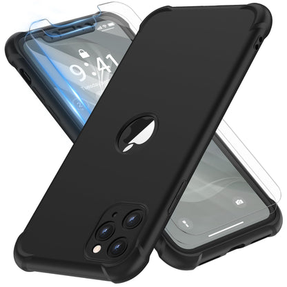 ORETECH for iPhone 11 Pro Max Case with [2 x Screen Protectors] [10 Ft Military Grade Drop Test] [Camera Protection] 360° Shockproof Slim Thin Phone Case iPhone 11 Pro Max Cover 6.7" - Black