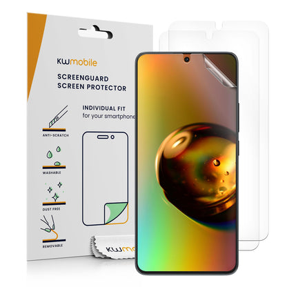 kwmobile Screen Protectors Compatible with Xiaomi Poco X6 Pro 5G Screen Protector - 3X Ultra-Clear Transparent Phone Films