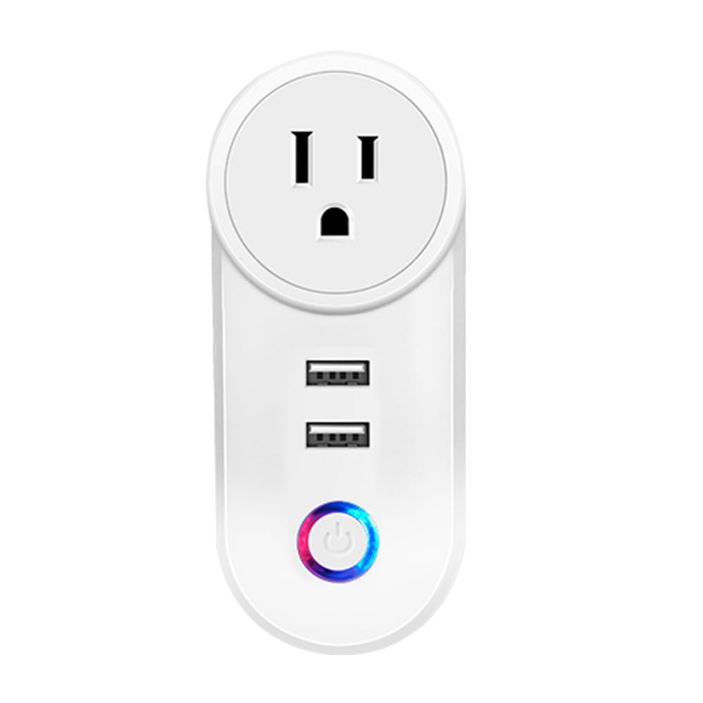Smart Outlet Dual Mode WiFi 3 Outlets WiFi Smart Plug Powerful 10A 2400 Watt Output Individually Controllable USB Alexa Smart Plug Multi-Outlet Through Alexa Google Home