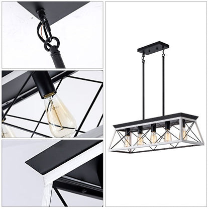 5 Lamps Farmhouse Chandelier Dining Room White - No Bulbs Unavailable Platform- Temu