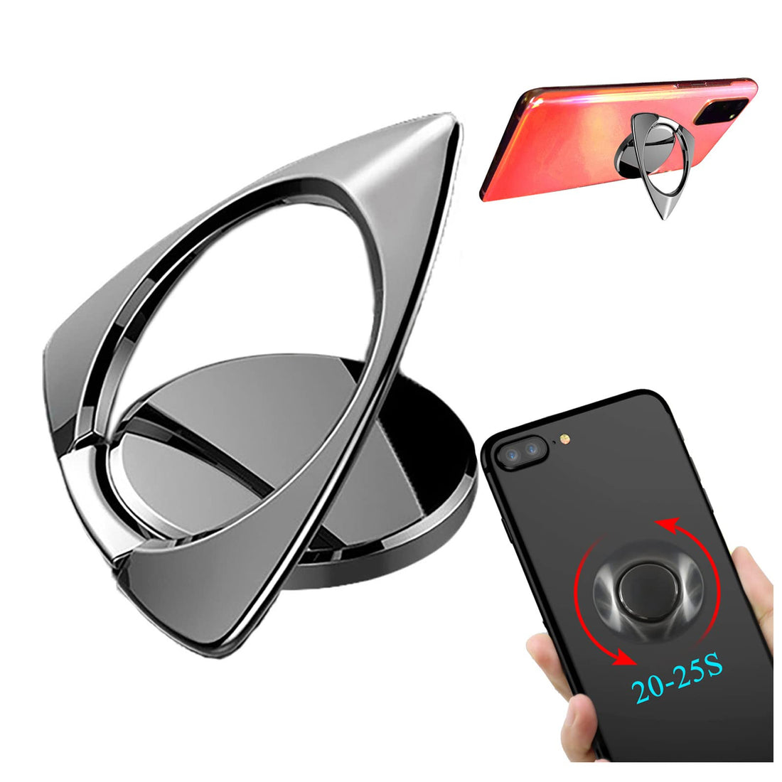 Tons Cell Phone Fidget Spinner Finger Ring Grip Holder 360° Rotating Metal Mobile Phone Ring Holder Smart Phone Tablet Case Accessories Toys