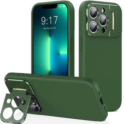 cillen for iPhone 13 Pro Max Case with Built-in StandSilicone Phone Case[Drop Protection] Ultra Slim Cover Shockproof Phone Cases Soft Anti-Scratch Microfiber Lining Inside6.7 inchMilitary Green