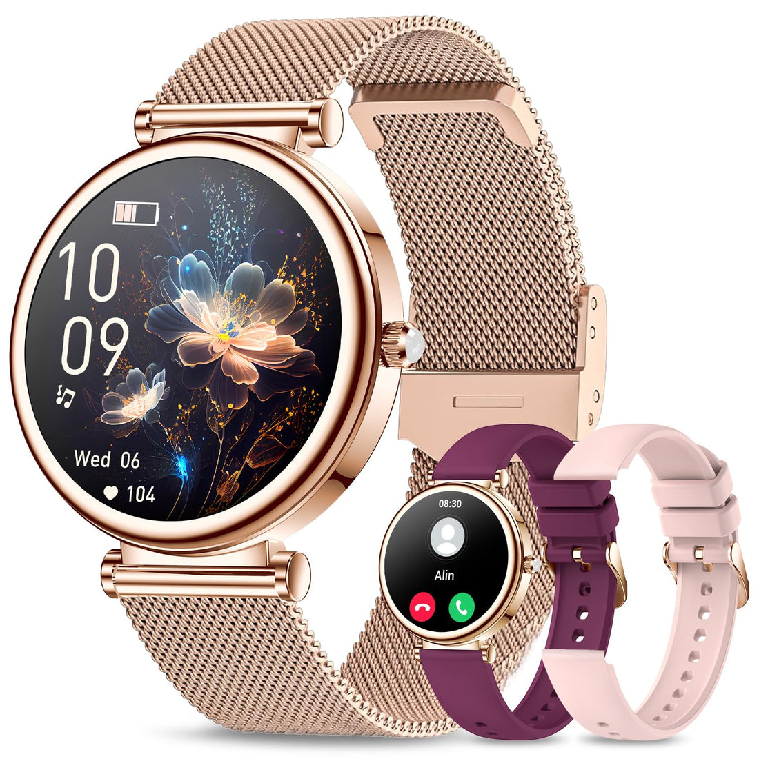Smart Watches for Women (Answer/Make Call) 1.27”HD Screen Bluetooth Smartwatch for Android iOS Phones Step Counting IP68 Waterproof Fitness Activity Trackers with Heart Rate/SpO2/BP/Sleep Monitor
