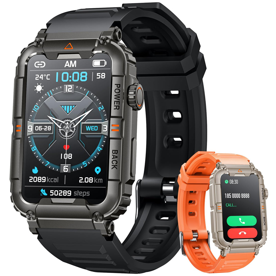 Smartwatch for Men Fitness Tracker Watch: Smart Watch with Answer/Make Call Heart Rate Blood Pressure Sleep Monitor Step Counter 100+ Sports Modes Waterproof 1.57" Activity Trackers for Android iOS
