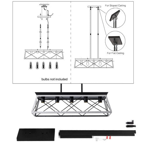 5 Lamps Farmhouse Chandelier Dining Room White - No Bulbs Unavailable Platform- Temu