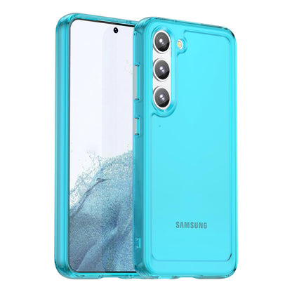 KOARWVC Clear Case for Galaxy S23 Case Samsung S23 SM-S911U Case Soft Clear TPU Phone Cases Shockproof Transparent Bumper Cover Slim Thin Phone Cover for Samsung Galaxy S23 Clear Blue