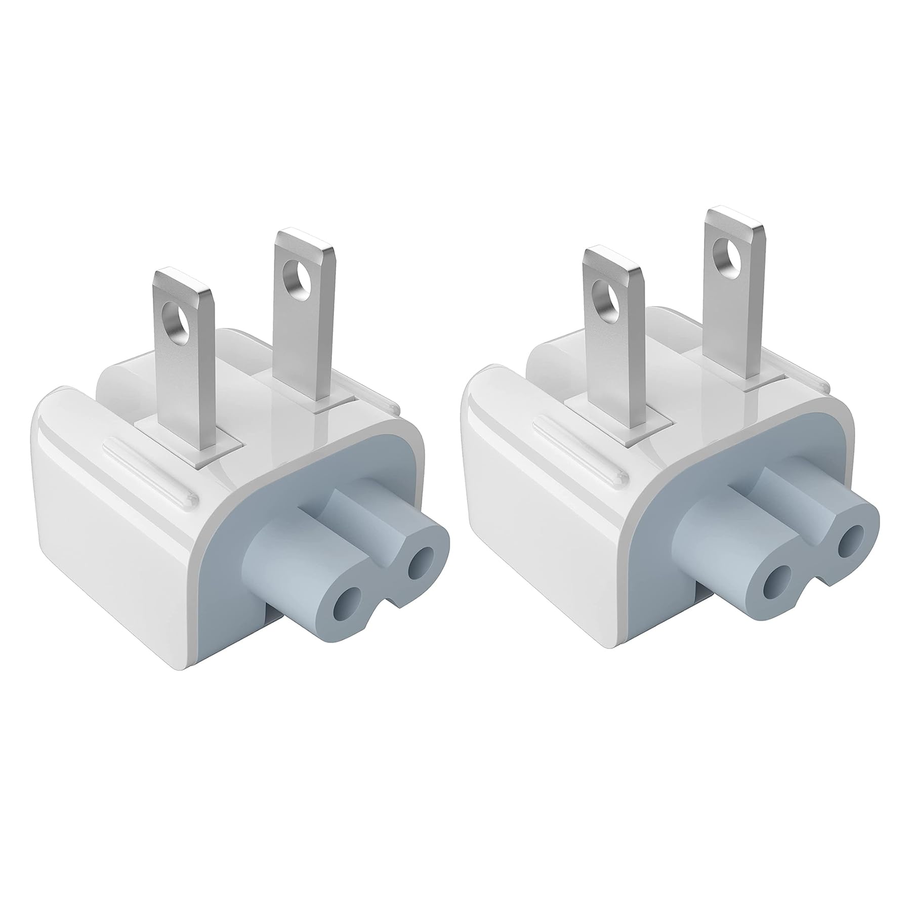 Mac Duckhead AC Power Adapter Wall Folding Plug US Charger Adapter Standard Plugs Converter Duck Head Replace for A-pple MacBook/Mac iBook/iPhone/Ipad/iPod etc (2 Packs)
