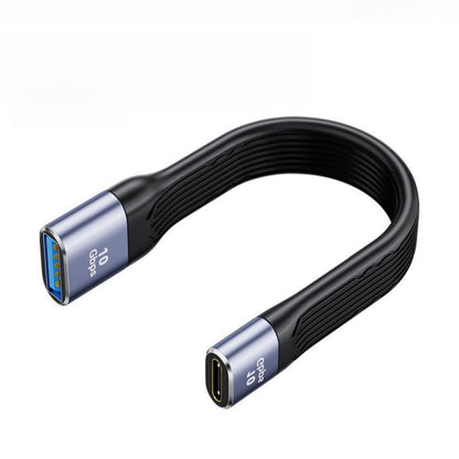 USB C to USB 3.1 Adapter Cable USB C Female to USB Female Adapter 10Gbps USB C Female to USB A Female Adapter Soft Flat Short USB C to USB A Extension Cable for iPhone MacBook Power Bank