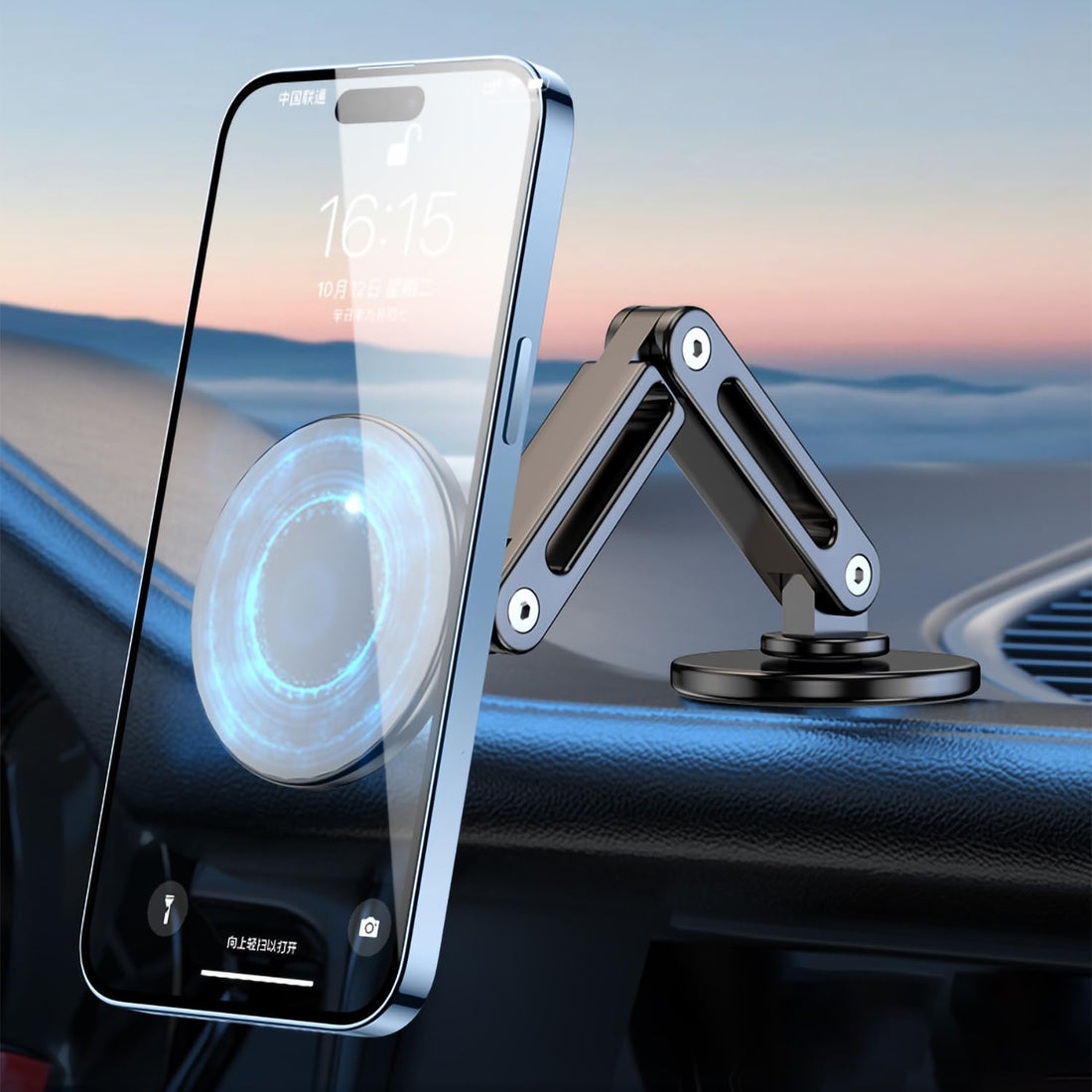 YTT Magnetic Phone Holder for Car iPhone Magnetic car Mount for Cell Phone Metal Upgrade Magnets Phone Mount 360° Rotation MagSafe Accessories for iPhone 14/13/12 Pro Max &amp; All Phones(Black)