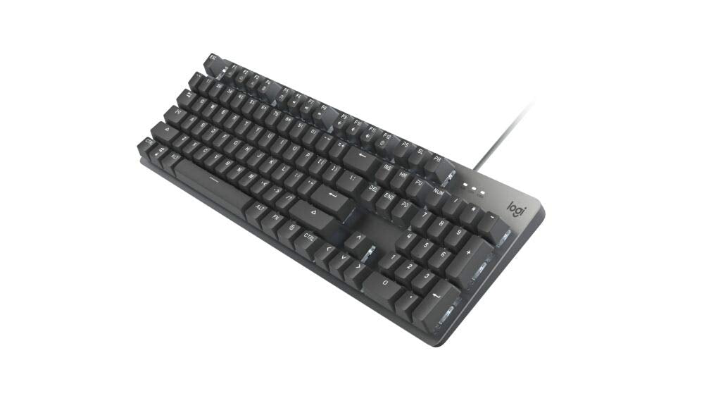 Logitech K845 Mechanical Illuminated KeyboardMechanical Switches Strong Adjustable Tilt Legs Full Size Aluminum Top Case 104 Keys USB Corded Windows (TTC Blue Switches) (Renewed)